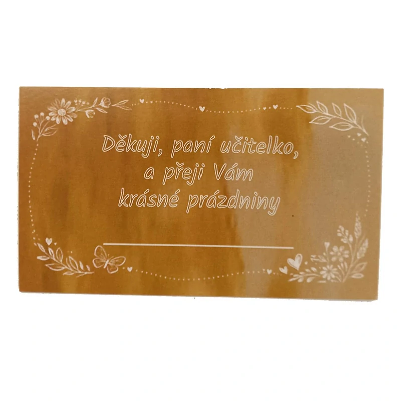 Kartička s textem - učitelka