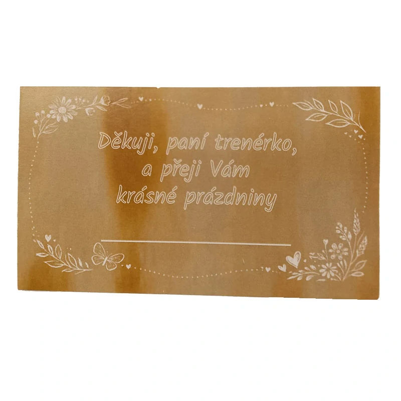 Kartička s textem - trenérka