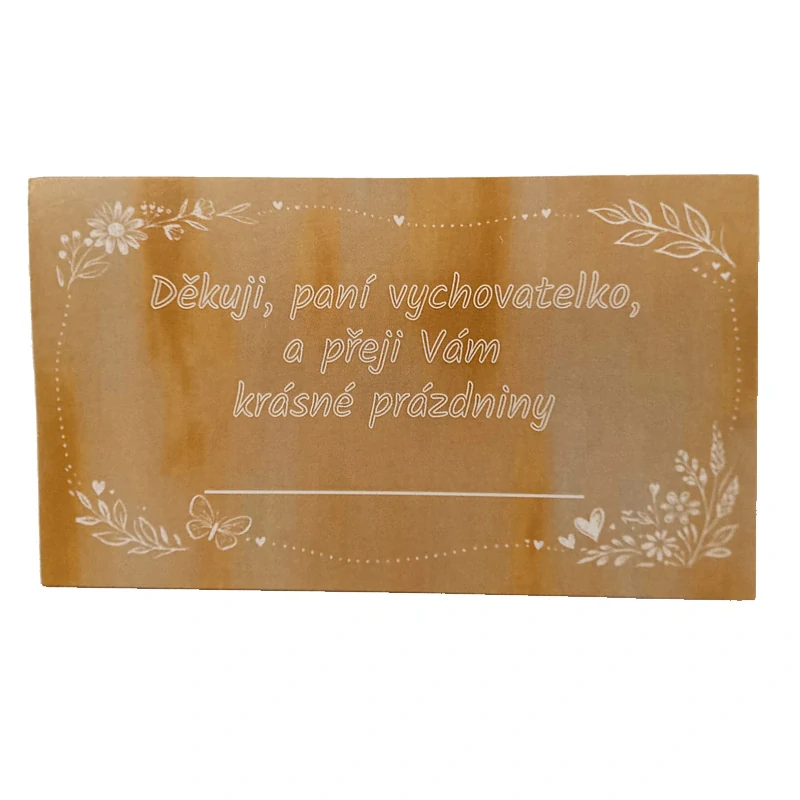 Kartička s textem - vychovatelka