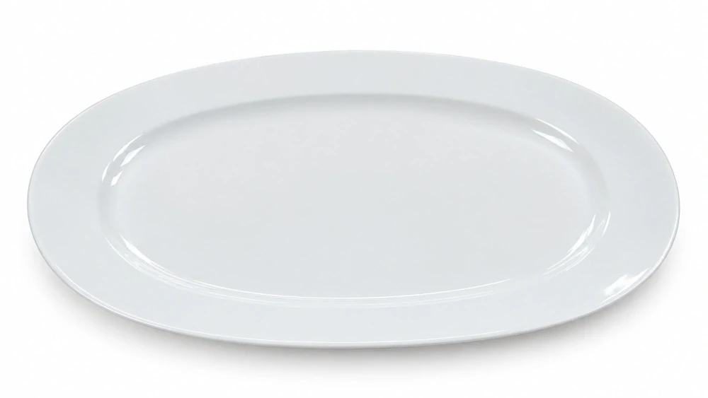 Porcelánový oválný servírovací tác – elegantní hladký