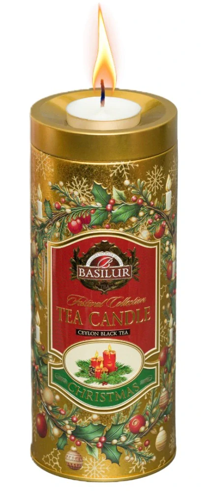 Zlaté vánoční světlo – černý čaj se svíčkou BASILUR Gold Edition