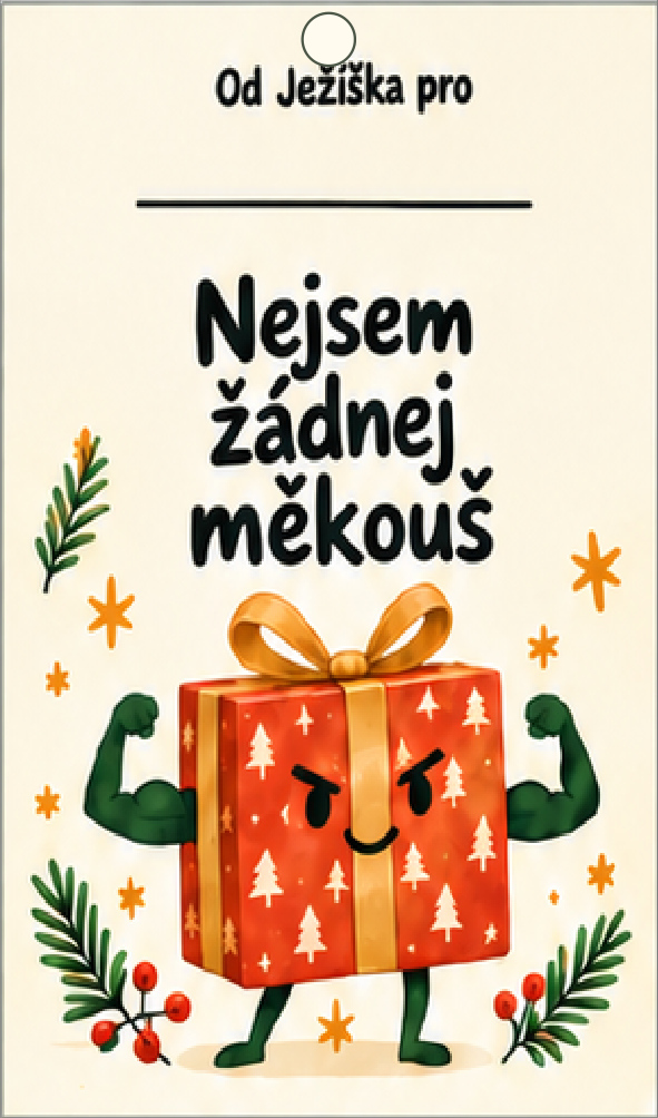 Vánoční jmenovka na dárek – Nejsem žádnej měkouš