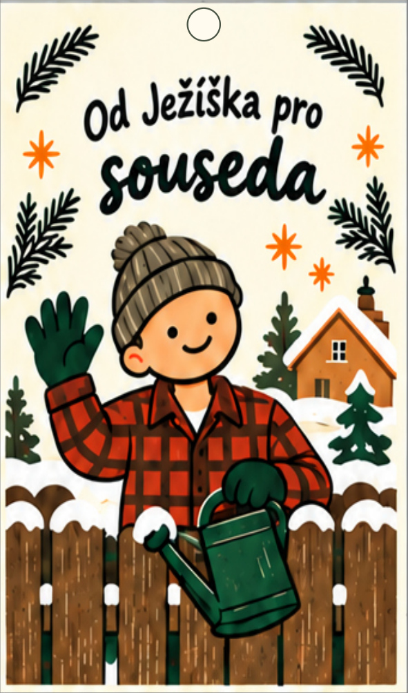 Vánoční jmenovka na dárek – soused