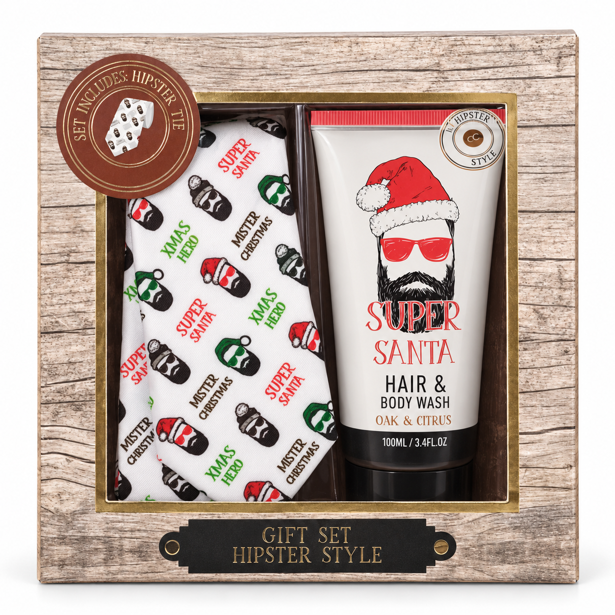 Super Santa – pánská vánoční kosmetická sada s kravatou