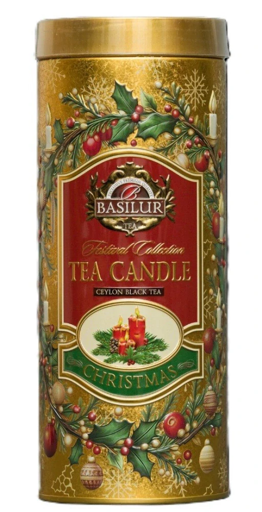 Zlaté vánoční světlo – černý čaj se svíčkou BASILUR Gold Edition
