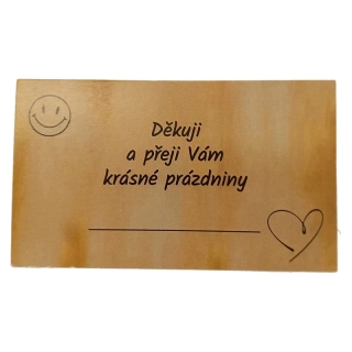 Kartička s textem - prázdniny 