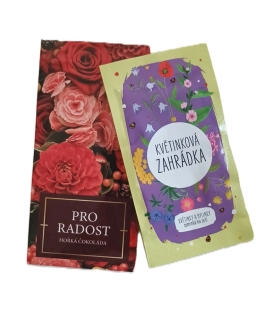 Pro radost balíček s čokoládou a květinou