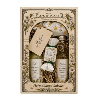 DB Apothecare - sprchový gel 200 ml, šampon 200 ml, mýdlo 30 g a koupelová sůl 150 g - heřmánek