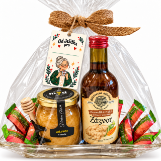 Zázvorová vzpruha – dárková sada s medem a bylinným extraktem